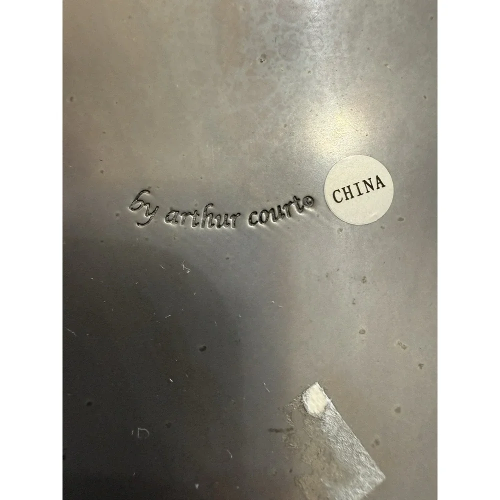 VTG Arthur Court American Colonial Large Round Aluminum Footed Salad Bowl